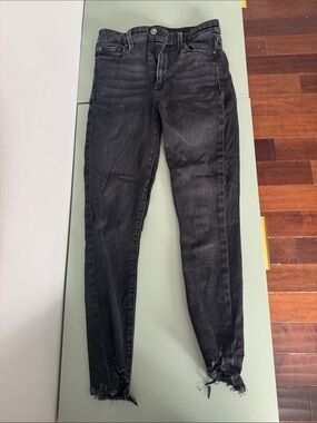 Joe's Jeans Black Skinny Frayed-Hem Jeans